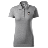 Da Oid Sinzer Griller Polo Shirt Damen Grau Meliert Lack Front